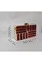Red Luxury Acrylic Geometric Design Clutch Women's Handbag, Evening Dress and Evening Bag with Chain - 2