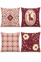 Mexican Girl Patterned 4-Piece Throw Pillow Cover Set - 3