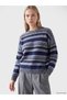 Rmz Gi̇yi̇m Farkiyla Striped Loose Fit Women's Knitwear Sweater