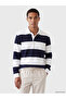 Esvab • Modern & Distinctive Devrik Roba Collar Striped Men's Sweatshirt