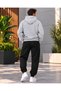 Unisex Teddy Bear Printed Oversize Hooded Sweatshirt and Sweatpants Set Top and Bottom Combination - 2