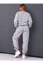 Zero Collar Sweat Suit 2-Piece Combination Winter Sharp Feather Printed Women's / Girls' Model - 2