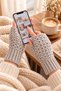 Women's Fingerless Knitted Gloves Light Gray Hand Knitted Winter Warm Gloves for Daily Use - 3