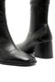 Stretch Matte Leather Zipper Detailed Thick Heeled Women's Boots Black - 8