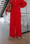 Red Pierce Sweatshirt Pants Set - 5