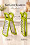 Belle Double-Sided Folding Footed Grater - Stainless Steel Grater Lime Green (10.7X22X5 cm) - 2