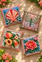 3D Printed Peach and Rose Patterned 4-Piece Throw Pillow Cover Set - 2