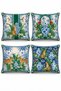 Botanical Tigers Patterned 4-Piece Throw Pillow Cover Set - 3