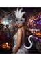 Feather Party Mask and White 70 cm Shapeable Tail Set