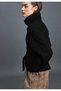 Agli̇mmer Comfortable Fit Women's Stand Collar Belted Short Lined Black Cashmere Coat - 2