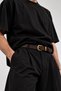 Men's 100% Genuine Leather Thin Antique Yellow Buckle Belt 2.5 cm - 6