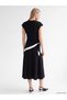 Two Mt Shop Quality Lcw Vision Black Crepe Plain Narrow & Slim Oval Collar Midi Dress - 5