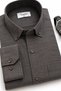 Men's Brown Winter Shirt Striped Classic Relaxed Fit Pockets Casual Warm - 2