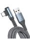 كابل USB Type C من سويرجارد بزاوية قائمة [عبوة من قطعتين، 1.5 متر] - كابل USB C مجدول من النايلون للشحن السريع لهاتف آيفون 17