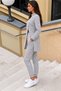 Women's Turtleneck Long Sleeve Button Detail Soft Textured Blouse Pants Two Piece Set - 8