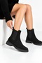 Minnat Women's Suede Daily Comfortable Boots P2001 Black