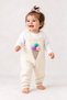 Baby Girl Knitted Ice Cream Detailed Salopet Jumpsuit Long Sleeve Set of 2 3 6 9 12 Months - 4