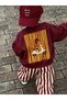 100% Cotton Burgundy Sweatshirt Striped 2-Piece Baby Boy & Kids Set