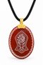 Red Agate Stone Oval Pendant with the Seal of Na'L-I Şerif Hakkani Written on It, Unisex - 5