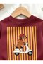100% Cotton Burgundy Sweatshirt Striped 2-Piece Baby Boy & Kids Set - 4