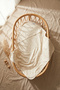 Lumière My Princess Embroidered 100% Cotton Luxury Baby Blanket and Swaddle with Headboard - Ecru Floral Bo