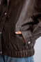 Relaxed Fit Hooded Brown Women's Leather Coat H3752Ax/Bn605 - 6