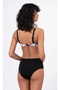 Women's Floral Patterned Gathering Black Bikini Set - 2