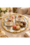 Round Series Metal Presentation Promise Engagement Tray, Silver Tray Gold Accessory - 5