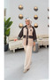 Women's Garnished Double Color Plaid Detailed Trench Coat - 3