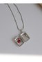 Sparkling Red Heart Stone Photo Compartment Medallion Necklace - 4