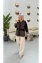 Women's Garnished Double Color Plaid Detailed Trench Coat - 4