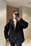 Hooded Long Fleece with Pockets - Black - 4