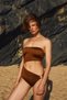 Padded-cup cut-out bandeau swimsuit