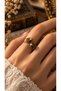 Pearl Tulip Motif Vintage Adjustable Copper Women's Ring - 2