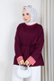 Lace-Up Oversize Tunic – Comfortable Fit Hijab Tunic with Striped Cuff Detail – Casual Tunic - 6