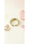 White Enamel Pink Leaf Detailed Gold Color Adjustable Steel Ring - 4
