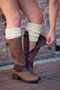 2 Pairs of Women's Short Ribbed Knit Accessory Leg Warmers - 2