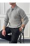 High Quality Short Collar Fuzzy Half Oversize Sweater - 4