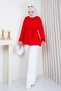 Lace-Up Oversize Tunic – Comfortable Fit Hijab Tunic with Striped Cuff Detail – Casual Tunic - 5