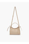 Metallic Accent Crossbody Bag with Detachable Strap - 4