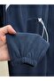 Dilcan Side Striped Waist-Tightening Pique Set-Ml1009 Navy Blue - 5