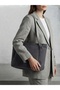 Women's Large Size Suede Tote Bag - Lined Detailed 35X27 cm Shoulder Bag - 2