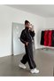 Zippered Parachute Suit - Black