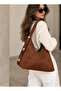 Lora Model Tan Brown Women's Hobo Shoulder Bag and Mini Bag Set Large Volume Stylish for Daily Use