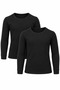 Children's Thermal Top Underwear 2-Piece Black Long Sleeve with Inner Lining Winter Unisex 3-14 Years