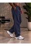 Men's 2-Piece Linen Trousers Navy Blue - Black - 4