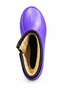 Purple Zippered Woolen Women's Rain Boots – Winter Short Garden Boots - 5