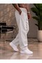 Men's 2-Piece Linen Trousers Light Gray - White - 4