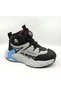 Kp-4037F Gray Black Lace-Up Boys' Outdoor Waterproof Ankle Sneaker