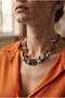 Handmade Sand Beaded Colorful Floral Special Design Necklace - 4